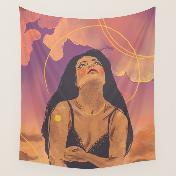 Sunset girl Wall Tapestry Gallery Image 4