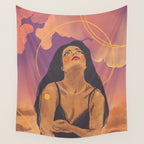 Sunset girl Wall Tapestry Gallery Image 4