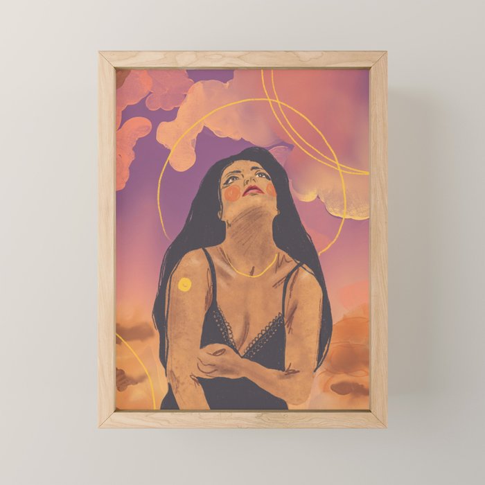 Sunset girl Mini Art Print Gallery Image 1