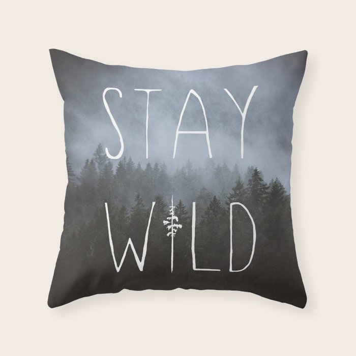 Stay Wild - Forest Adventure Throw Pillow Gallery Image 1