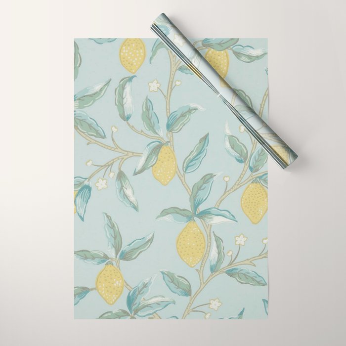 William Morris Lemon Fruit Tree Wedgewood Wrapping Paper Gallery Image 1