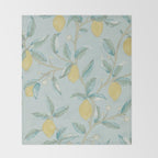 William Morris Lemon Fruit Tree Wedgewood Throw Blanket Gallery Image 2
