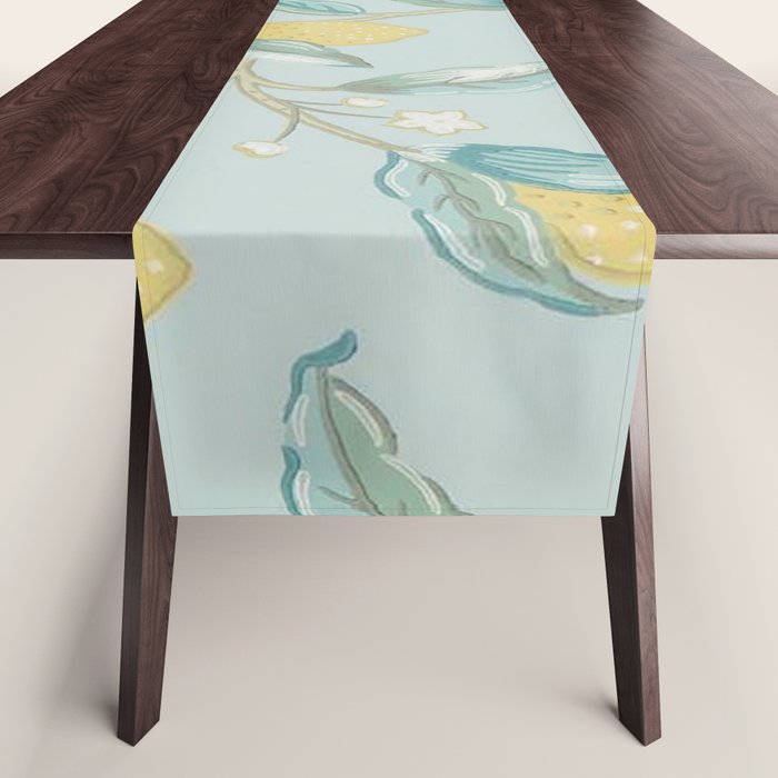 William Morris Lemon Fruit Tree Wedgewood Table Runner Gallery Image 1