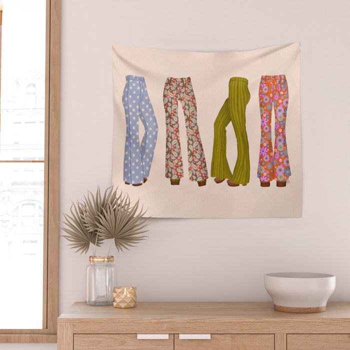 1970s Bellbottom Bliss Retro Fashion Wall Tapestry Gallery Image 2