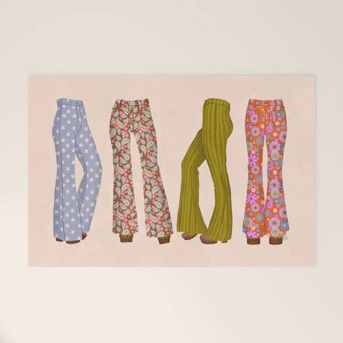 1970s Bellbottom Bliss Retro Fashion Welcome Mat Gallery Image 1