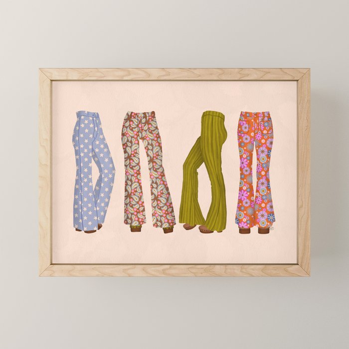 1970s Bellbottom Bliss Retro Fashion Mini Art Print Gallery Image 1