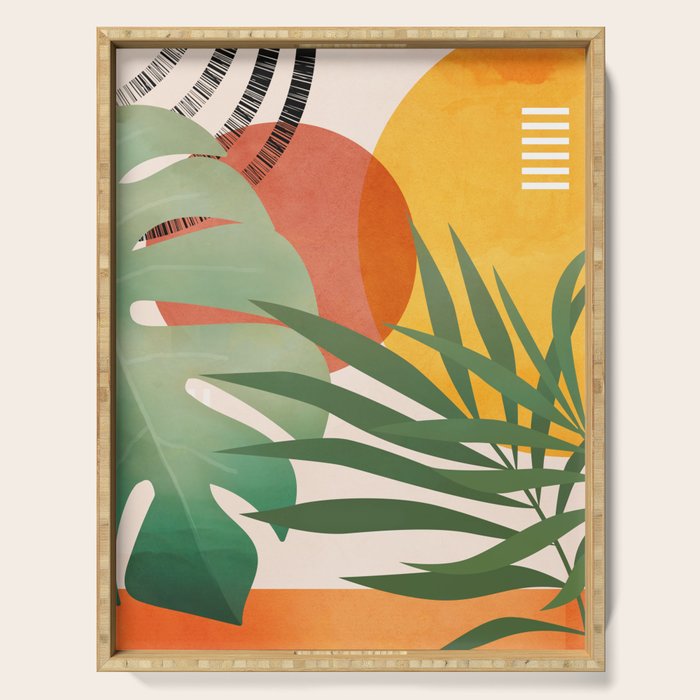 Tropical Garden Leaves 04 Serving Tray Gallery Image 1