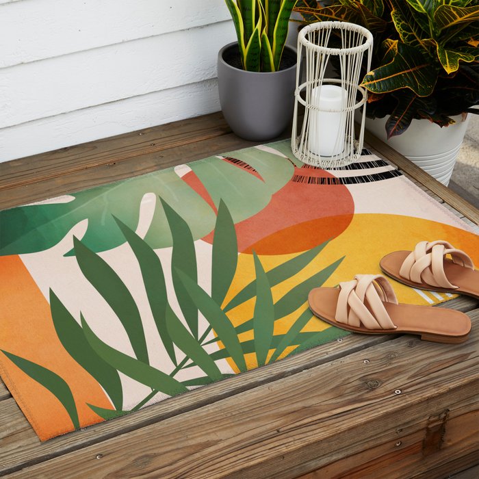 Tropical Garden Leaves 04 Outdoor Rug Gallery Image 2