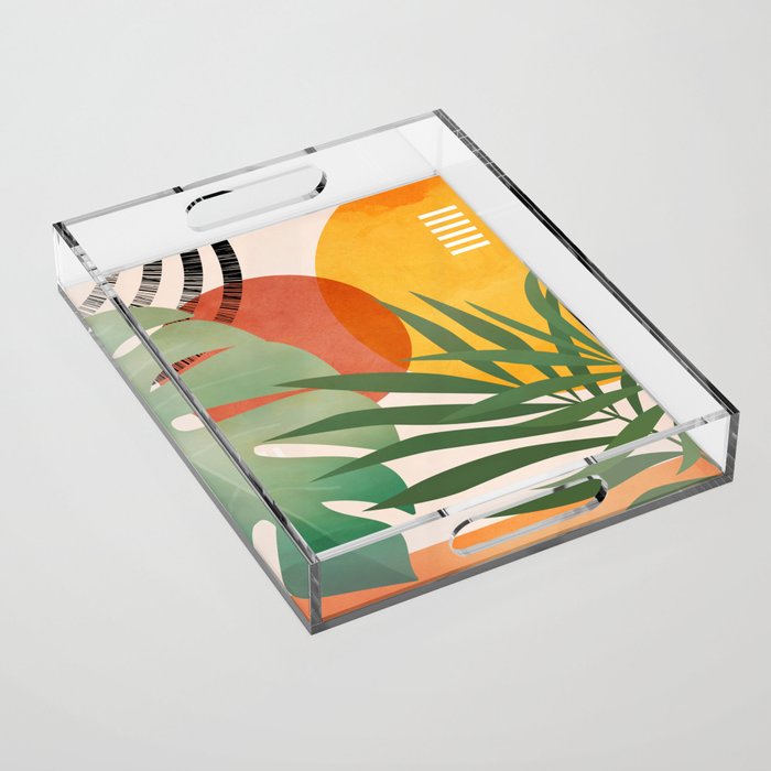 Tropical Garden Leaves 04 Acrylic Tray Gallery Image 1