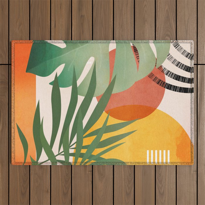 Tropical Garden Leaves 04 Outdoor Rug Gallery Image 1
