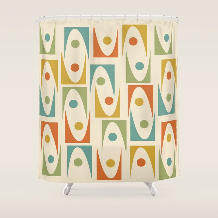 Mid Century Modern Ornaments  Shower Curtain Gallery Image 1