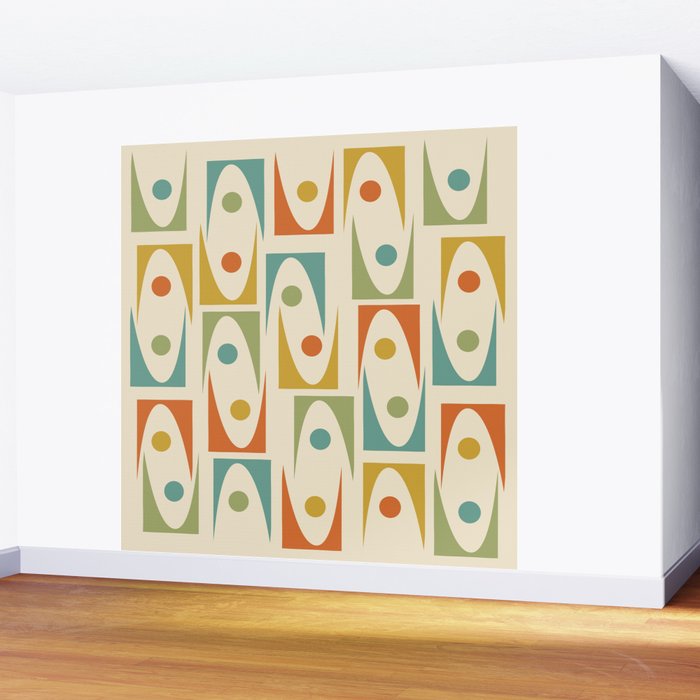 Mid Century Modern Ornaments  Wall Mural Gallery Image 2