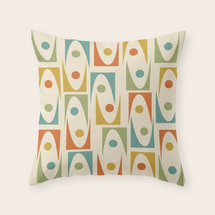 Mid Century Modern Ornaments  Throw Pillow Gallery Image 1