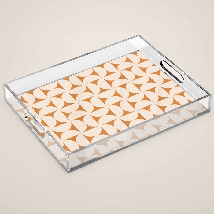 Bauhaus Mid Century Modern Geometric Pattern IX Acrylic Tray Gallery Image 1
