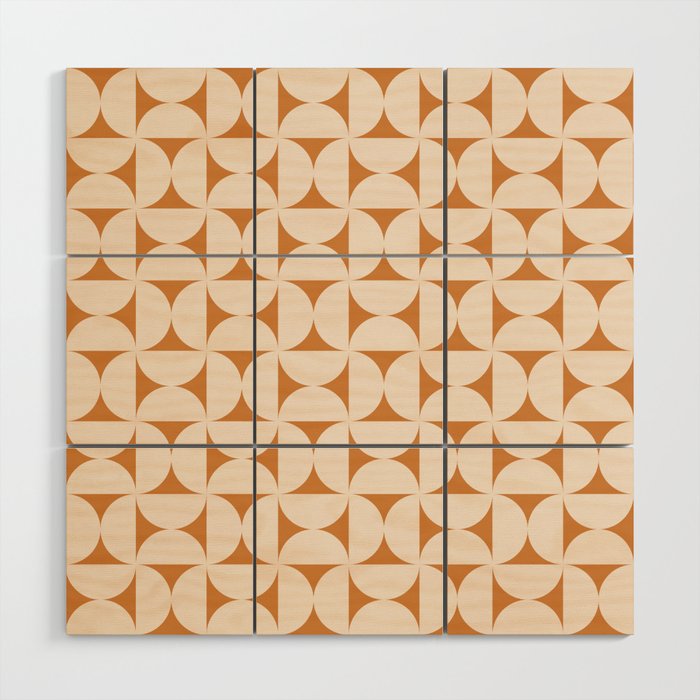 Bauhaus Mid Century Modern Geometric Pattern IX Wood Wall Art Gallery Image 1