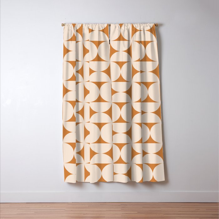 Bauhaus Mid Century Modern Geometric Pattern IX Window Curtain Gallery Image 3