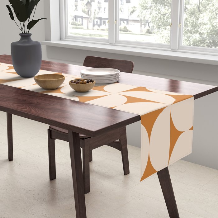 Bauhaus Mid Century Modern Geometric Pattern IX Table Runner Gallery Image 2
