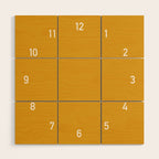 Numbers Clock - Mustard Wood Wall Art Gallery Image 1