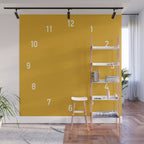 Numbers Clock - Mustard Wall Mural Gallery Image 1