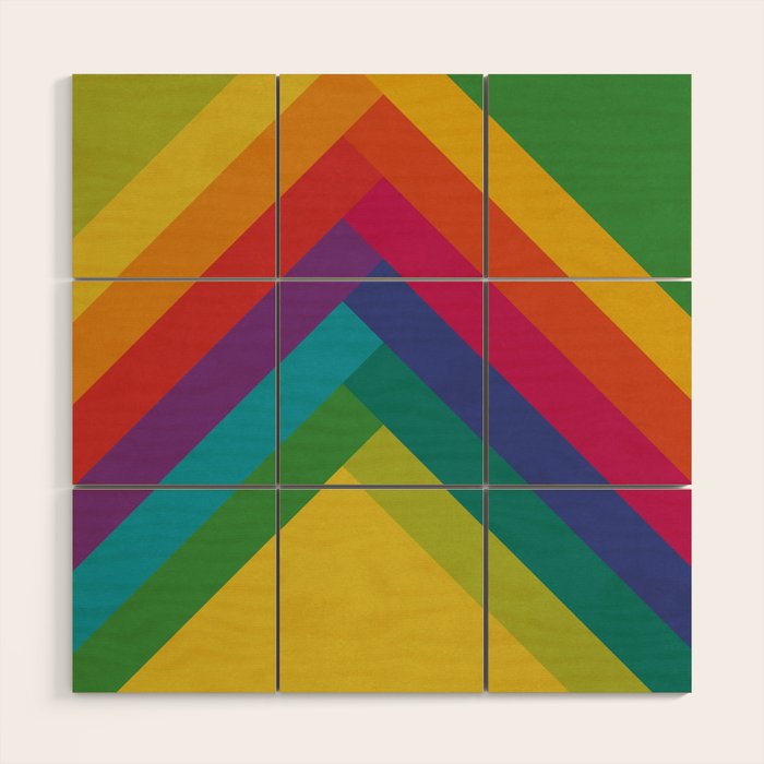 Bright Summer Lines Wood Wall Art Gallery Image 1
