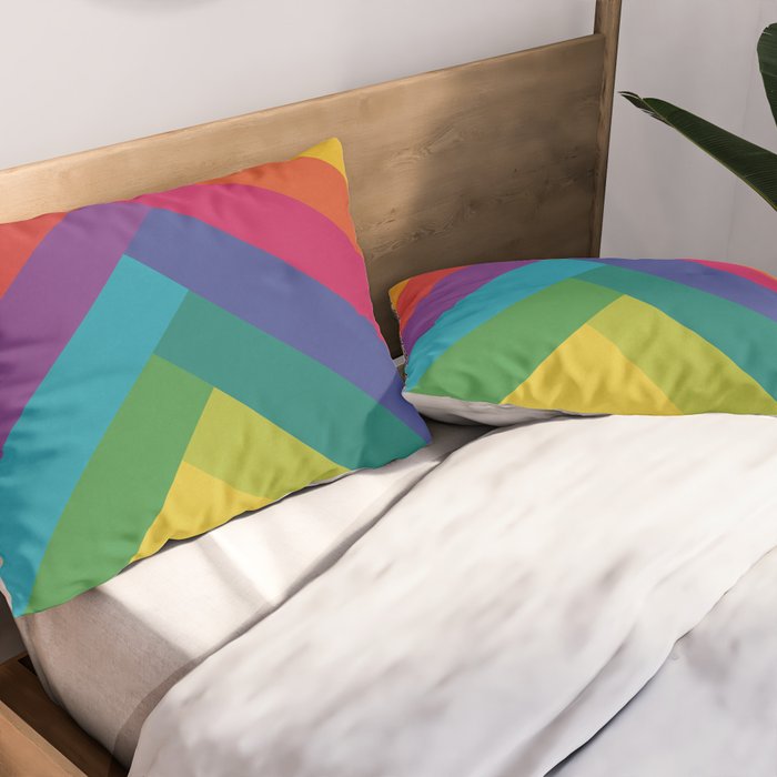 Bright Summer Lines Pillow Sham Gallery Image 2