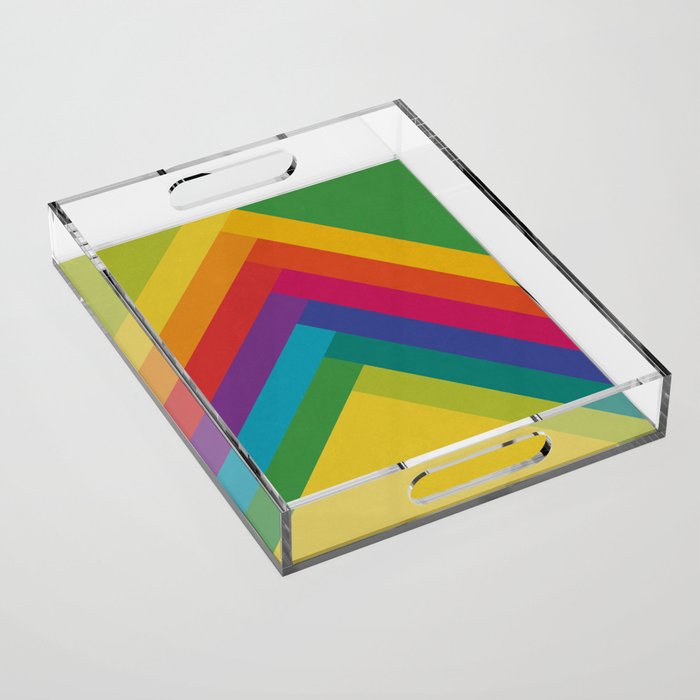Bright Summer Lines Acrylic Tray Gallery Image 1