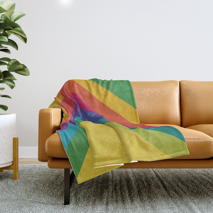 Bright Summer Lines Throw Blanket Gallery Image 1