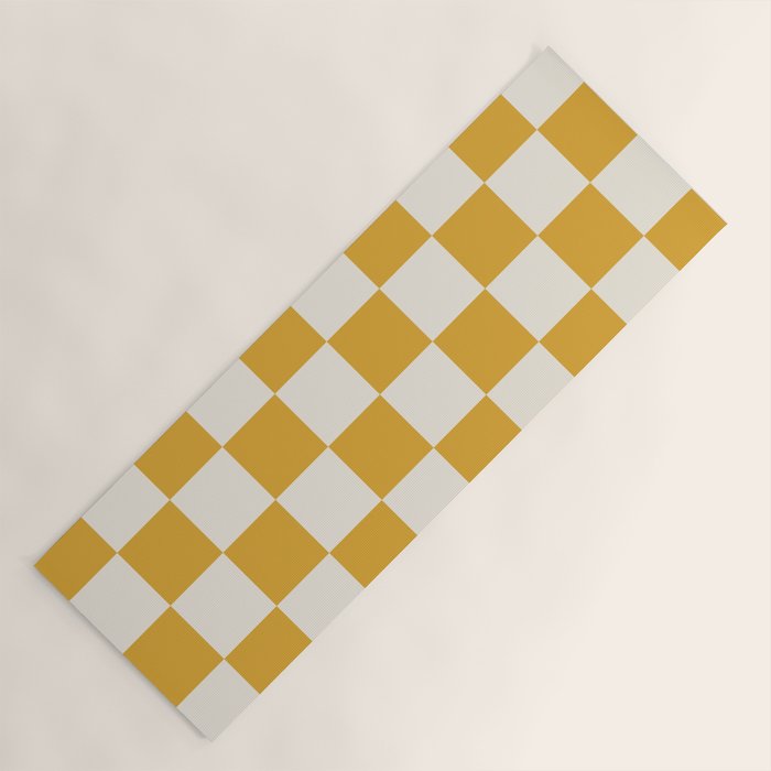 Checkered (Yellow Cream) Yoga Mat Gallery Image 1