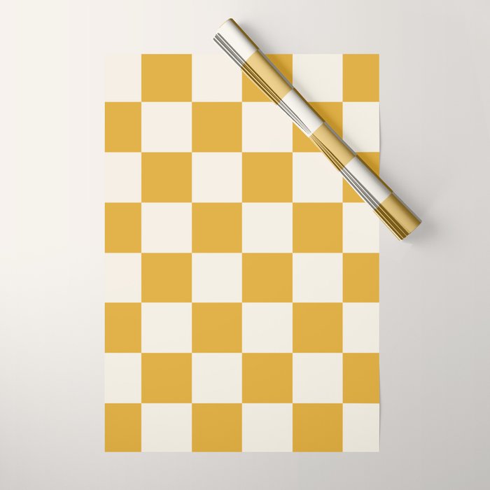 Checkered (Yellow Cream) Wrapping Paper Gallery Image 1