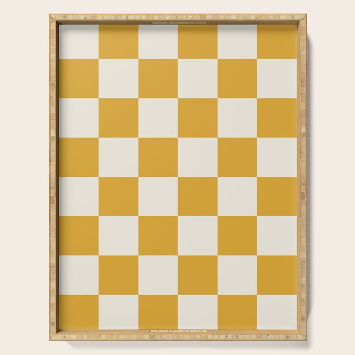 Checkered (Yellow Cream) Serving Tray Gallery Image 1