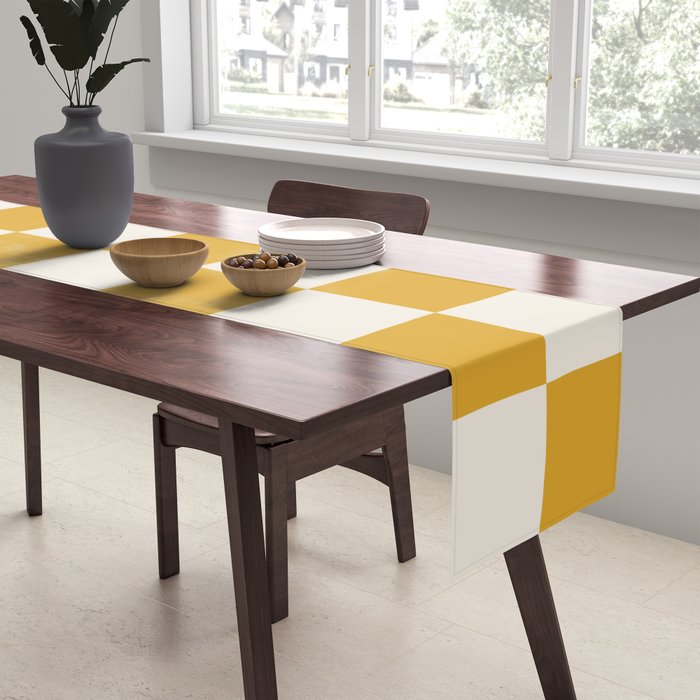 Checkered (Yellow Cream) Table Runner Gallery Image 2