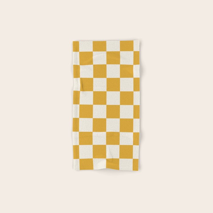 Checkered (Yellow Cream) Bath Towel Gallery Image 1