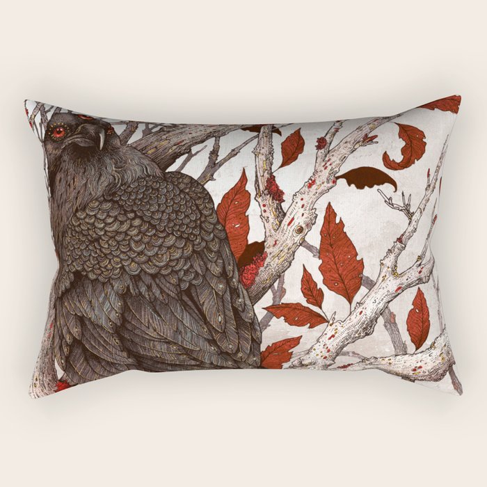 A Raven In Winter Rectangular Pillow Gallery Image 2