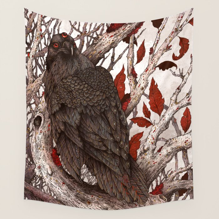 A Raven In Winter Wall Tapestry Gallery Image 4