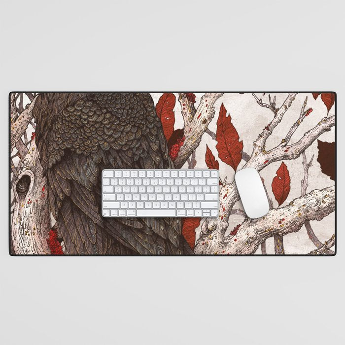 A Raven In Winter Desk Mat Gallery Image 1