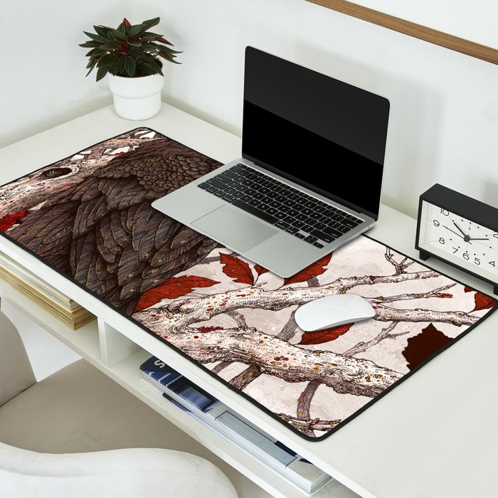 A Raven In Winter Desk Mat Gallery Image 2