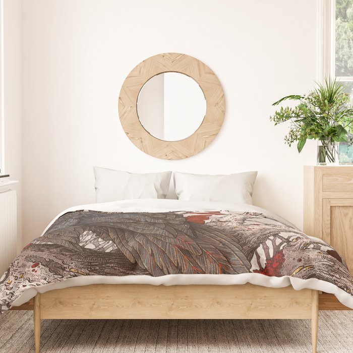 A Raven In Winter Duvet Cover Gallery Image 3