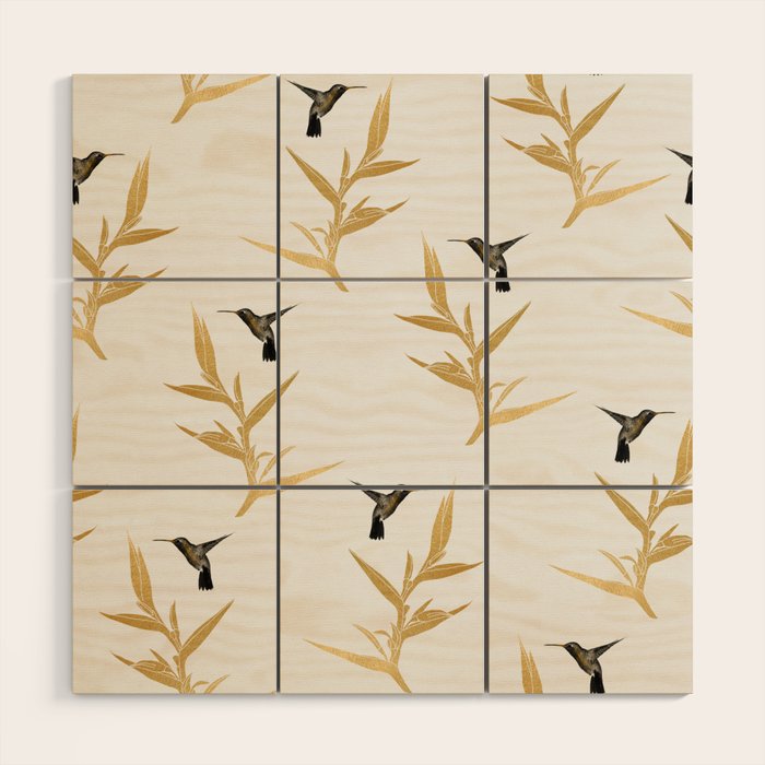 Hummingbird & Flower II Wood Wall Art Gallery Image 1