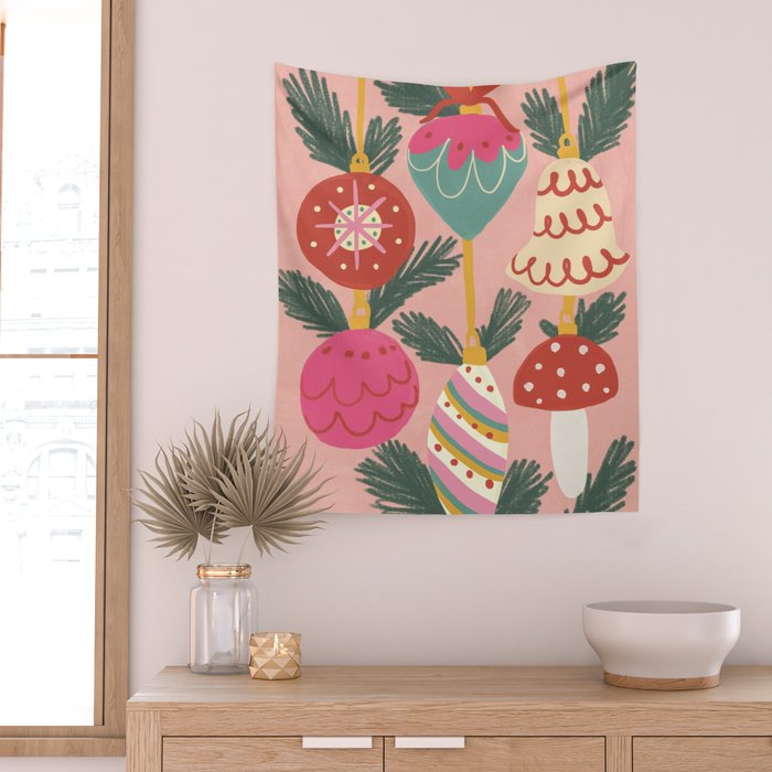 Xmas ornaments Wall Tapestry Gallery Image 2