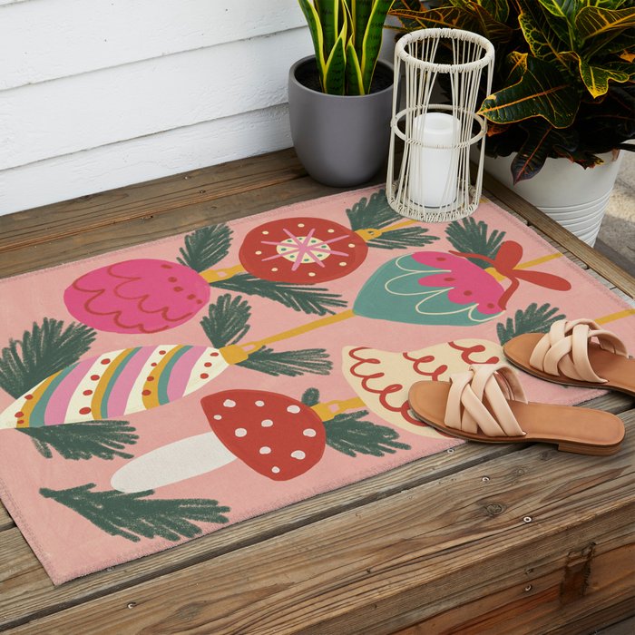 Xmas ornaments Outdoor Rug Gallery Image 2