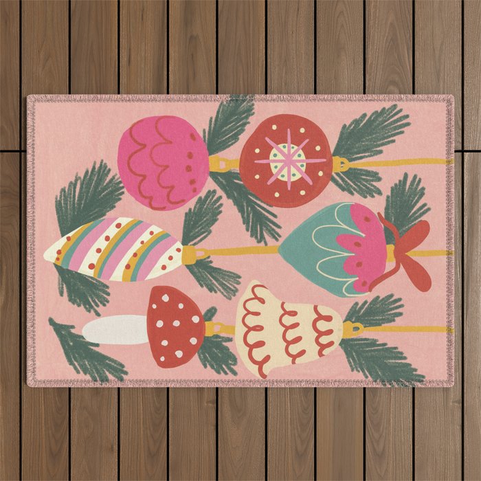 Xmas ornaments Outdoor Rug Gallery Image 1