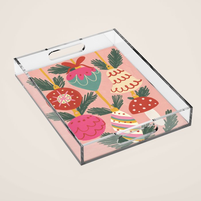 Xmas ornaments Acrylic Tray Gallery Image 1