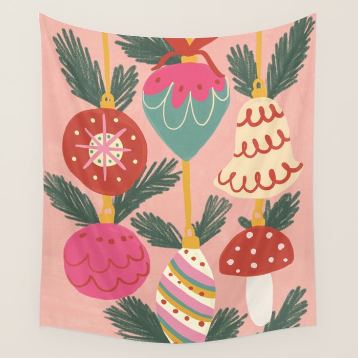 Xmas ornaments Wall Tapestry Gallery Image 4