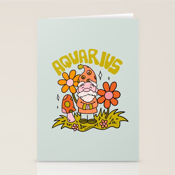 Aquarius Gnome Stationery Card Gallery Image 2