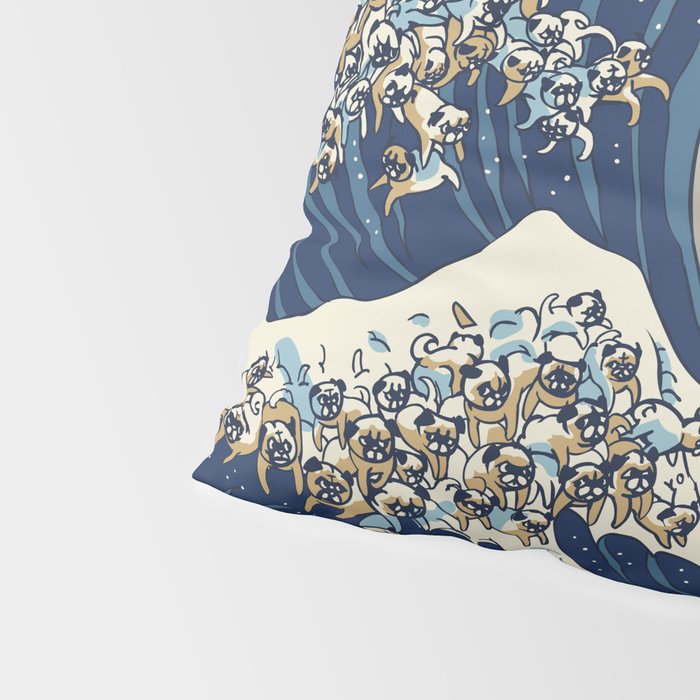 The Great Wave of Pugs Vanilla Sky Pillow Sham Gallery Image 4