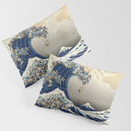 The Great Wave of Pugs Vanilla Sky Pillow Sham Gallery Image 3