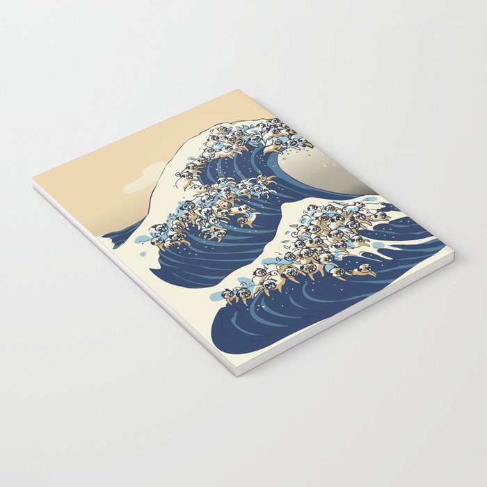 The Great Wave of Pugs Vanilla Sky Notebook Gallery Image 3