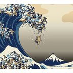 The Great Wave of Pugs Vanilla Sky Coffee Mug Gallery Image 2