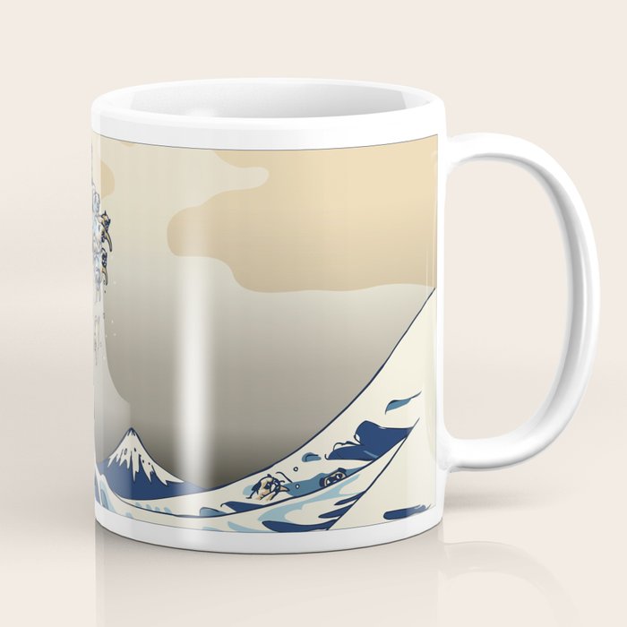 The Great Wave of Pugs Vanilla Sky Coffee Mug Gallery Image 1