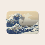 The Great Wave of Pugs Vanilla Sky Bath Mat Gallery Image 1